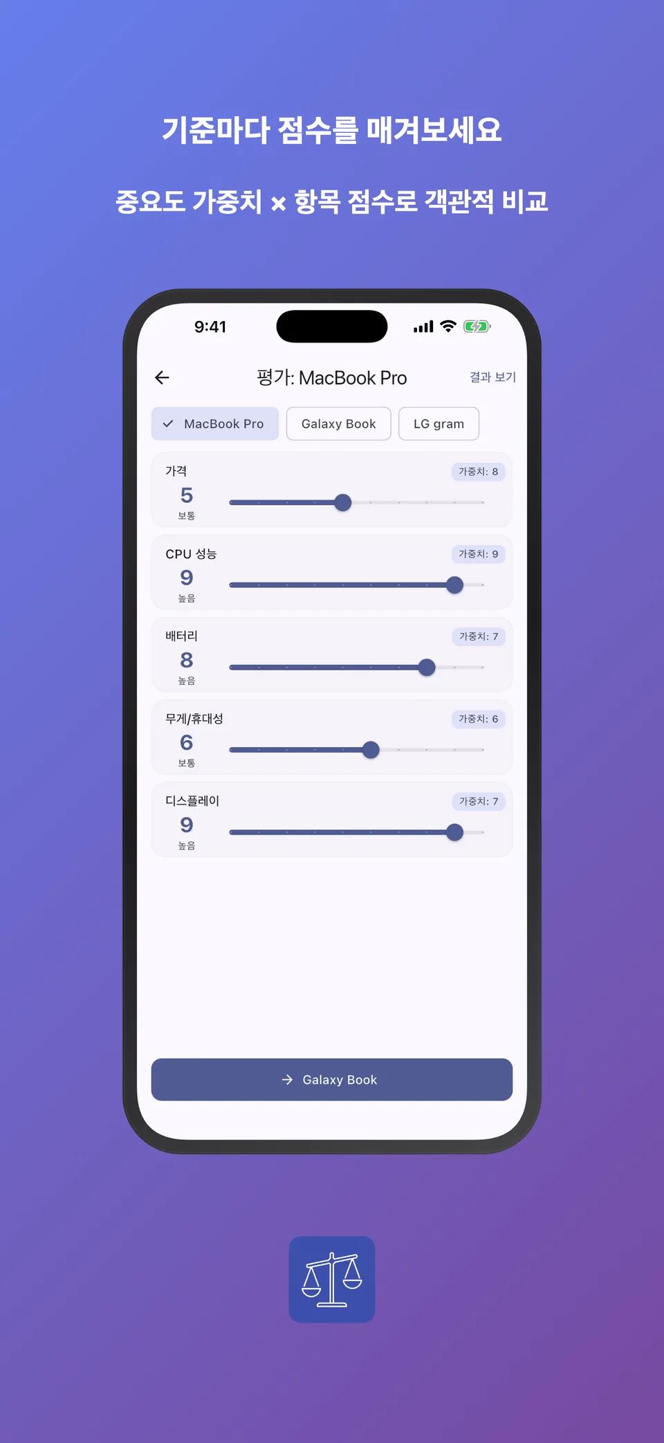 Score each option against your criteria