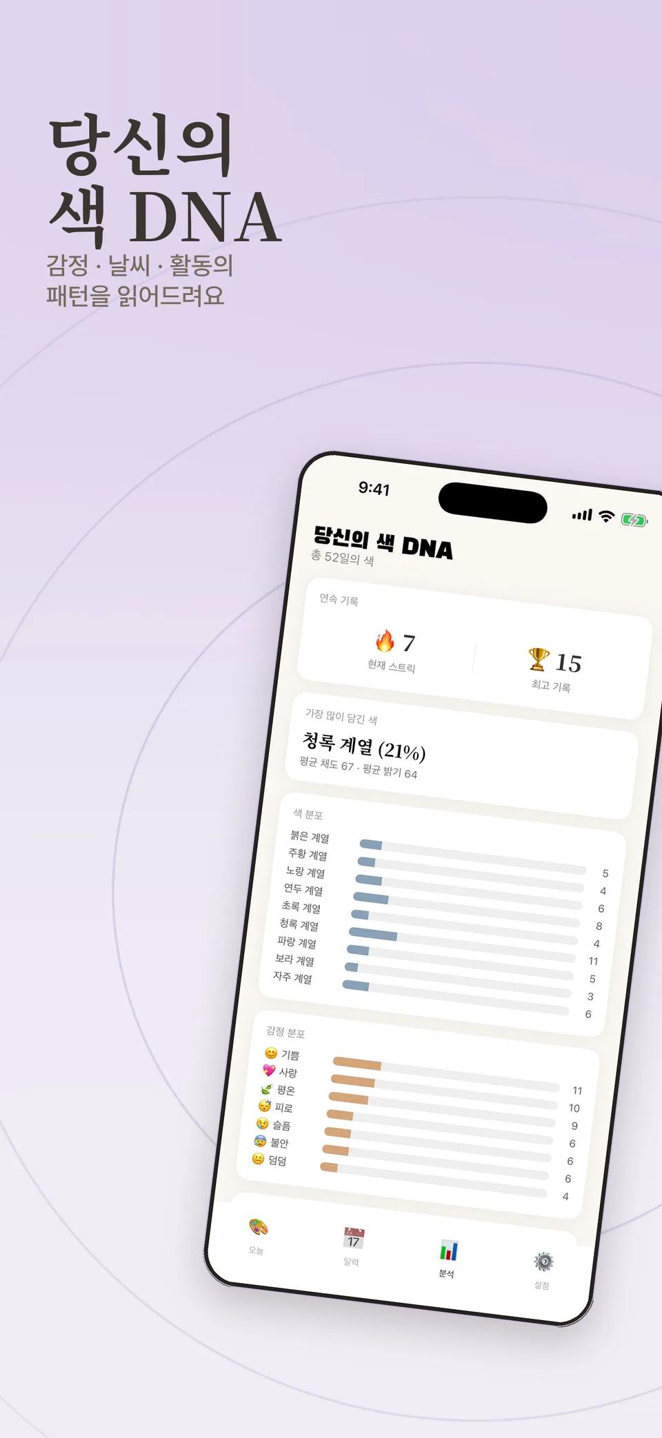 색으로 보는 나의 감정·패턴 분석