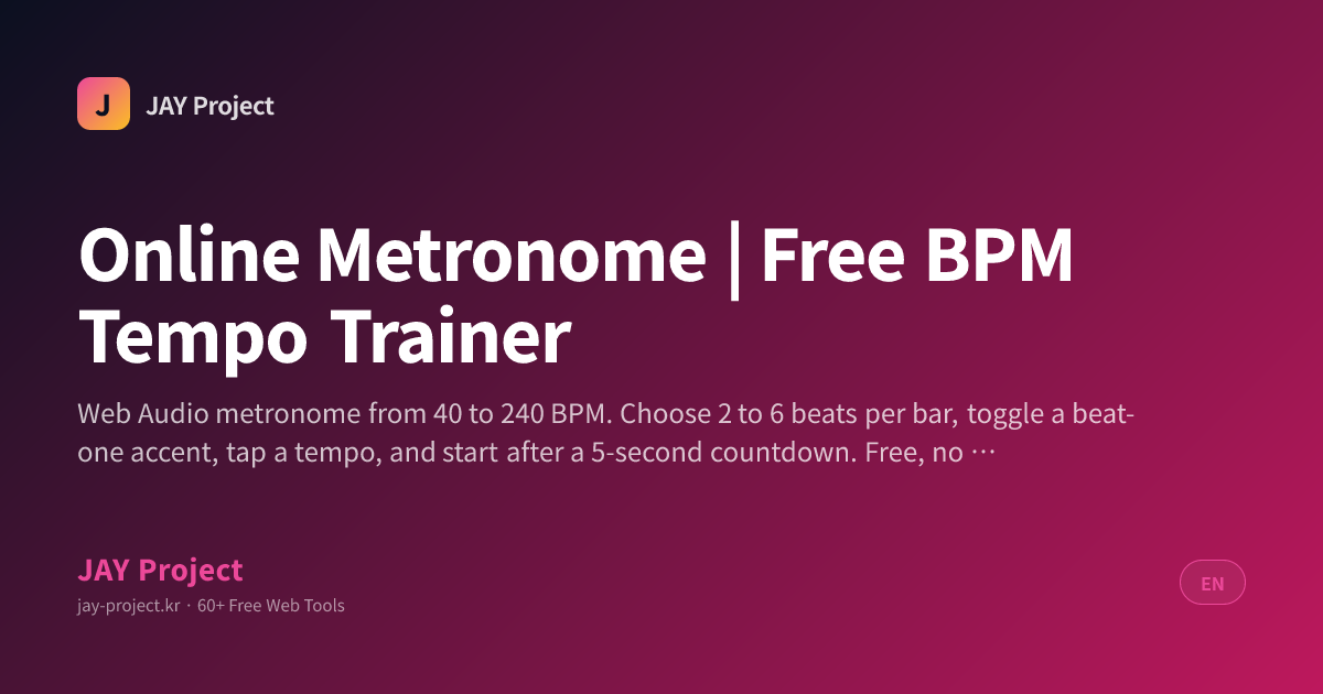 Metronome Openprocessing Online Metronome | Free BPM Tempo Trainer | JAY Project